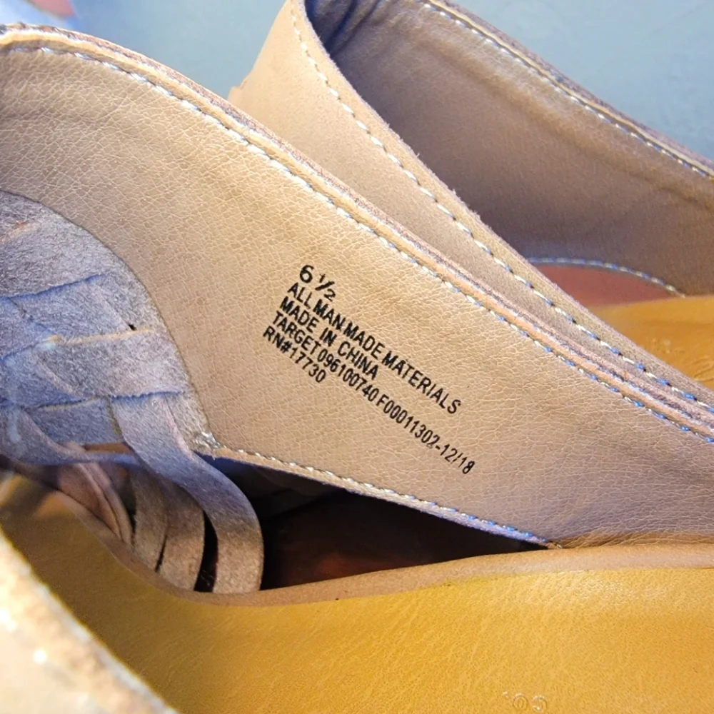 Universal Thread Aiden Huarache Heeled Blush Mules size 6.5 - Picture 5 of 7